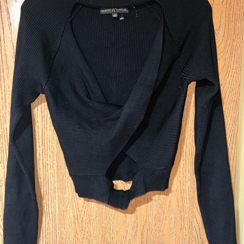 Almost Famous Black Knit Top